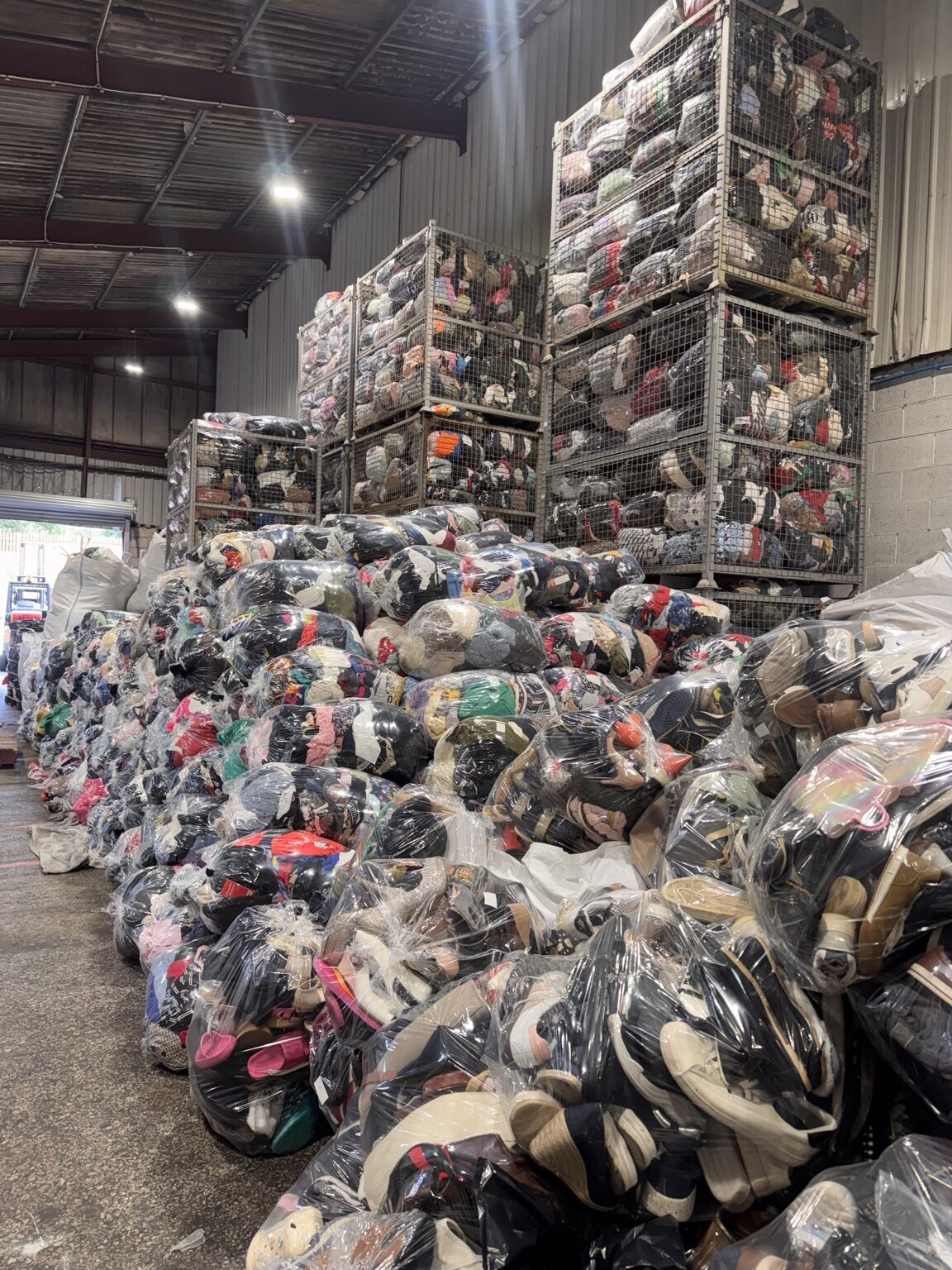 Shoes and clothing stock ready for inspection